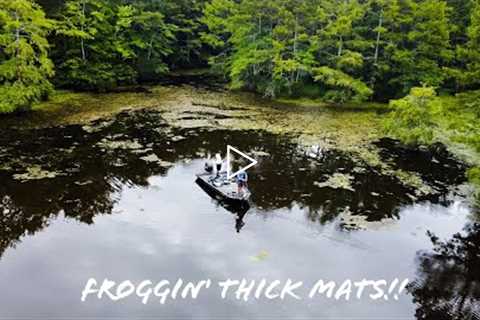 Froggin' THICK GRASS For BIG BASS On a SHALLOW Lake!! || Summer Bass Fishing